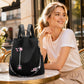 Rucksack aus wasserfestem Oxford-Stoff mit Blumenstickerei