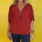 🔥Großer Verkauf 49% RABATT💟Damen Chiffon Zip-up-Ausschnitt Casual Top
