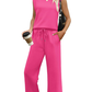 💕50% OFF🌺2025 Neue Frauen Casual Cap Sleeve Top Wide Leg Crop Pants Zweiteilige Sets