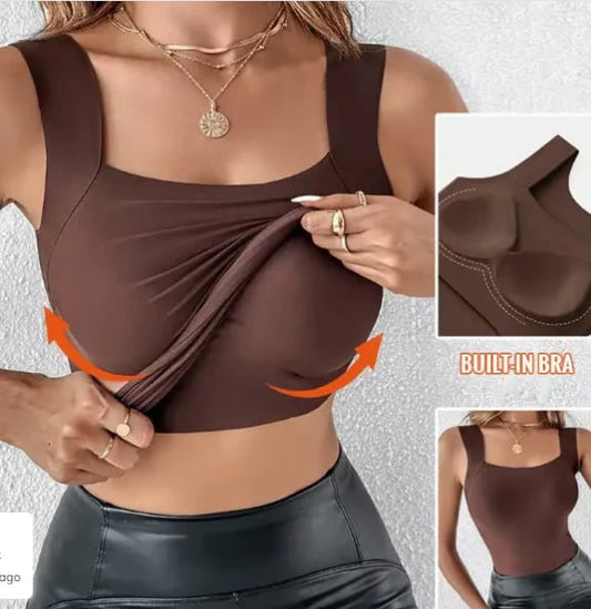 🏆Letzter Tag Sonderpreis 11,99 €!!💐Thermische Tank-Tops für Damen mit U-Ausschnitt und integriertem BH