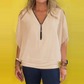 🔥Großer Verkauf 49% RABATT💟Damen Chiffon Zip-up-Ausschnitt Casual Top