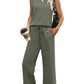 💕50% OFF🌺2025 Neue Frauen Casual Cap Sleeve Top Wide Leg Crop Pants Zweiteilige Sets