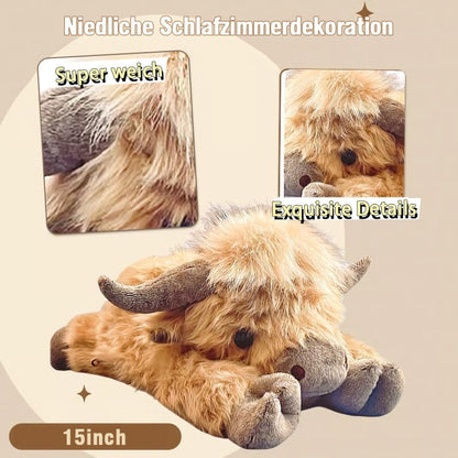 🔥Heißer Verkauf 49% Rabatt🎁Niedliches Zeichentrick-Highland-Kuh-Kuscheltier🐂