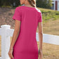 💕Sommeraktion 50% RABATT👗Damen Freizeitkleid mit quadratischem Ausschnitt und Taschen, Kurzarm