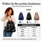 Rucksack aus wasserfestem Oxford-Stoff mit Blumenstickerei