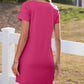 💕Sommeraktion 50% RABATT👗Damen Freizeitkleid mit quadratischem Ausschnitt und Taschen, Kurzarm