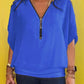 🔥Großer Verkauf 49% RABATT💟Damen Chiffon Zip-up-Ausschnitt Casual Top