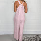 V-Ausschnitt Ärmellos Weites Bein Lange Hose Jumpsuit
