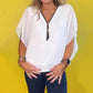 🔥Großer Verkauf 49% RABATT💟Damen Chiffon Zip-up-Ausschnitt Casual Top