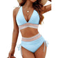 🩷HEISSER VERKAUF 49% RABATT🩷Patchwork-Bikini mit V-Ausschnitt, 2-teiliges Set👙