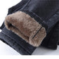 Damen Hoch Taille Schlank Dehnen Warme Röhrenjeans