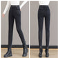 Damen Hoch Taille Schlank Dehnen Warme Röhrenjeans