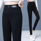 Damen Hoch Taille Schlank Dehnen Warme Röhrenjeans