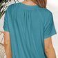 🎁Lässiges Damen-Top mit plissiertem V-Ausschnitt und kurzen Ärmeln👚