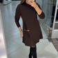 📢📢50% OFF !!💖Elegantes Langarmkleid mit Plissee-Einsätzen💃