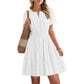 👗 NUR FÜR BEGRENZTE ZEIT: 51 % RABATT! ✨ Kurzärmeliges, gestuftes Minikleid für Damen – luftig, verspielt, perfekt für den Sommer 🌞