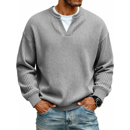 ✨ 50 % RABATT – Herren Waffel-T-Shirt im Layer-Look | Bequemer Alltagsstil mit eleganter Struktur 👚