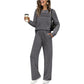 📢📢50%Rabatt!!! & Free Shipping Today🎉Set für Damen mit Rundhals-Top und Kordelzughose
