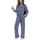 📢📢50%Rabatt!!! & Free Shipping Today🎉Set für Damen mit Rundhals-Top und Kordelzughose