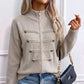 Lässige Damen-Strickjacke mit doppeltem Reißverschluss