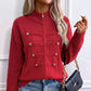 Lässige Damen-Strickjacke mit doppeltem Reißverschluss