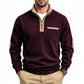 Herren-Pullover mit Viertelreißverschluss und warmer Fütterung