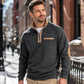 Herren-Pullover mit Viertelreißverschluss und warmer Fütterung