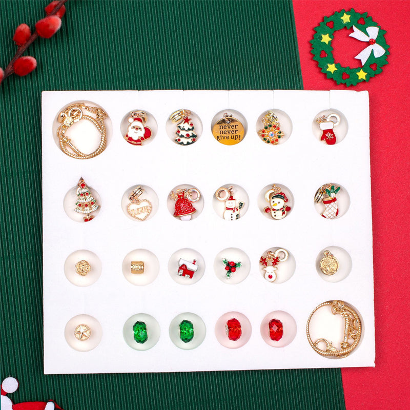 24 Tage Countdown-Kalender DIY Weihnachten Adventskalender Armbänder Set-4