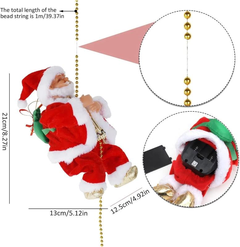 (🔥2023 MIGLIOR REGALO PER LA FAMIGLIA🔥)Camino elettrico che si arrampica Babbo Natale Giocattoli Musicali-6