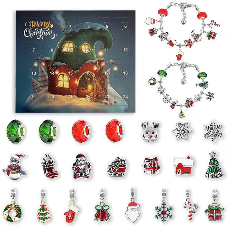 24 Tage Countdown-Kalender DIY Weihnachten Adventskalender Armbänder Set-17